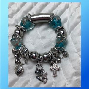 Blue and Silver Charm Bracelet